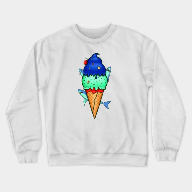 Ice Scream SHARK ATTACK! Crewneck Sweatshirt by TaliDe